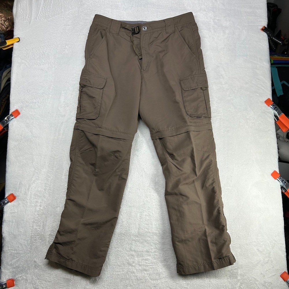 Pacific Trail Hiking Cargo Pants Mens 36 Brown Nylon Convertible Pockets - 34X30